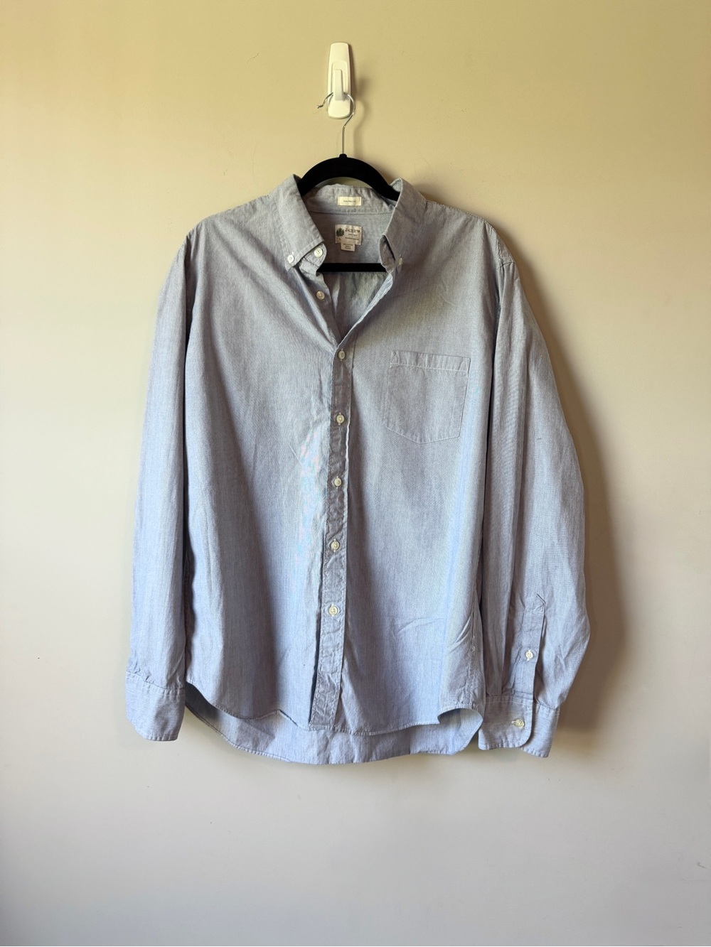 J Crew Light Blue Stripe Oxford Button-Down Shirt Large